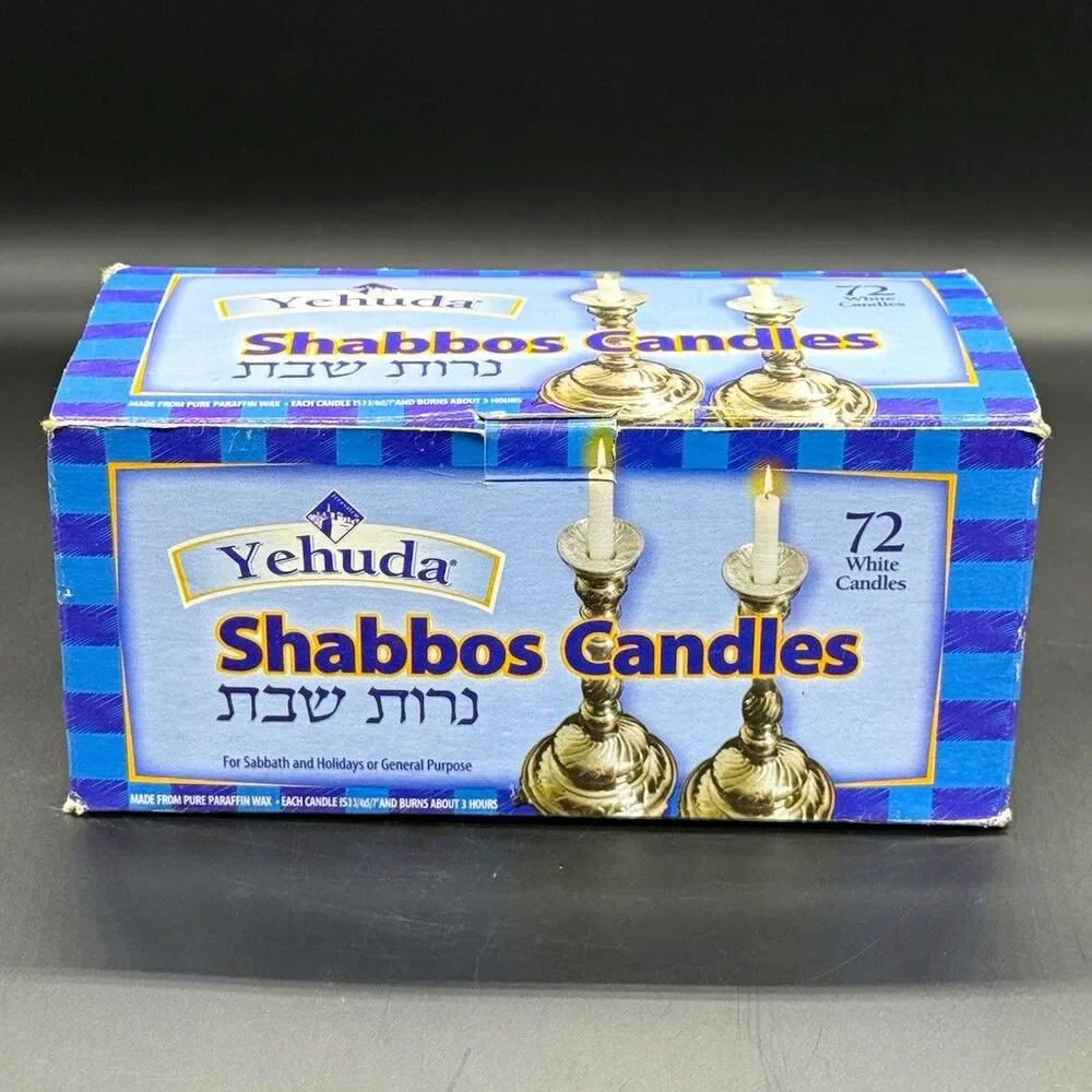 Yehuda Shabbos Candles 72 Count White Candles for Judaism Sabbath Use